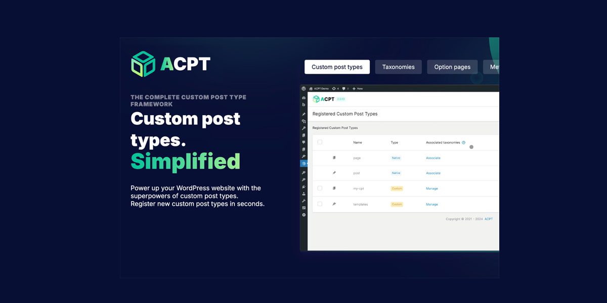 Advanced Custom Post Types Free Download